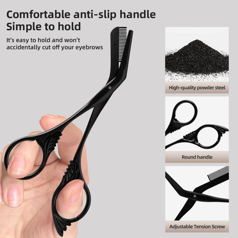 OFIDUS Eyebrow Scissors Trimmer with Comb Gift for Men Women