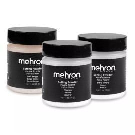 Mehron Ultrafine Setting Fixing Powder Theatrical Stage Face ,Body Powder Makeup - Soft Beige