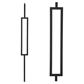 Satin Black 34.6.3 Mega Single Rectangle Hollow Iron Baluster for Staircase Remodel