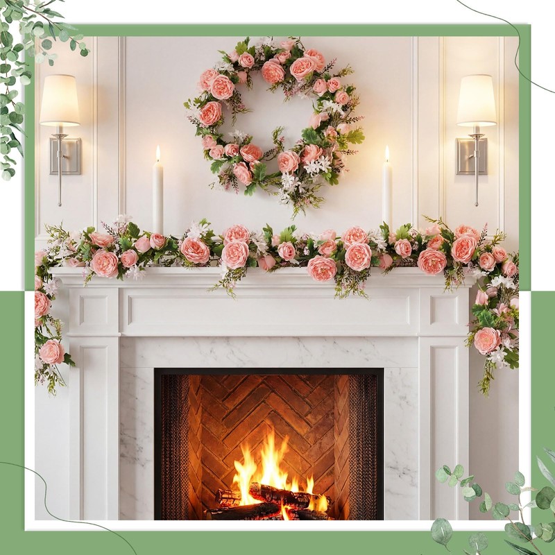 Riceshoot 4 Pcs 6ft Flower Garland with Peony & Rose