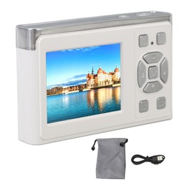 2.2 in IPS Screen Digital Camera 1080P 50 MP Type C Auto Focus 600mAh Vlogging Camera for Teens Beginner Adult White