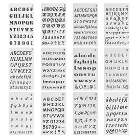 Letter Stencils 12 Pcs, Alphabet and Numbers Stencils Letters for Crafts Reusable | Letter Stencil for Painting on Wood, Wall, Fabric, Scrapbook, Sign, DIY Art Projects