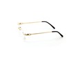 Rimless Rectangular Fashion Metal Reading Glasses with Case (Gold, 3.00)