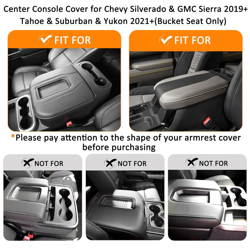 Center Console Cover for Chevy Silverado/GMC Sierra Accessories 2019-2026, Tahoe