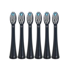 SF-03W Replacement Heads fit for Waterpik Sonic Fushion SF-02W, SF-01W, SF-04, with Brush Head Cover 6 PCS, Black