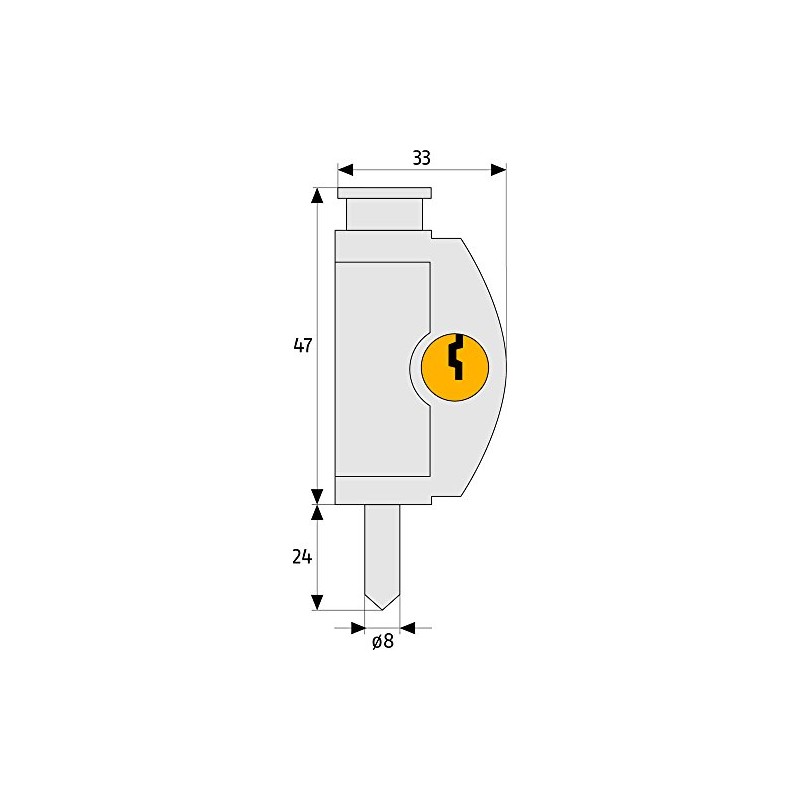 Abus FTR42 W C/F 56906 Lock with Rod for Sliding