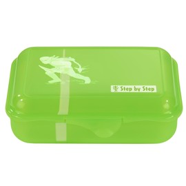Step by Step Ninja Kimo Lunch Box Green with Divider and Click Lock Dishwasher Safe BPA Free for School and Nursery 0.9L