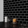 Black Peel and Stick Tile Backsplash Subway Self Adhesive Wall