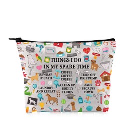 PYOUL Funny Veterinary Gift in My Spare Time Rewrap IV Cath Makeup Bag Veterinary Technician Cosmetic Bag Vet Techs Gift (Rewrap IV Cath Bag)