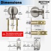 BESTTEN Keyed Entry Door Knob with Lock, Interior and Exterior