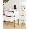 Masupu Nightstand with Charging Station,Mid-Century Modern Bedside Table with 2