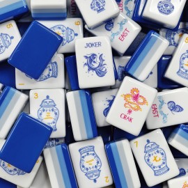 Wholesale  New Blue White Porcelain Acrylic Laser Engraving 4 Layer 160 Pcs American Mahjong TilesColor: Candy Pink Glitterville