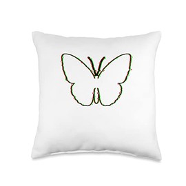 Cute Butterfly Botanic Nature Quotes Cute Puristic Butterfly Design Wildlife Animals Throw Pillow, 16x16, Multicolor