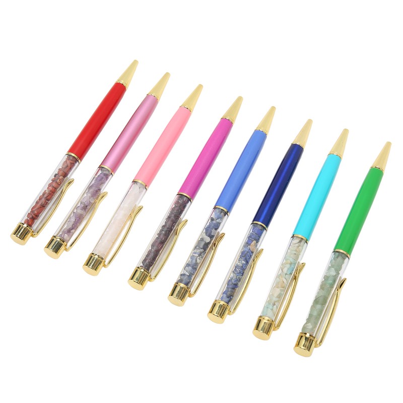 8PCS Crystal Ballpoint Pen Fashionable Colorful Bling Crystal Pens for