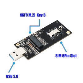 LeHang NGFF (M.2) Key B to USB 3.0 Adapter with SIM 6-Pin Slot for WWAN/LTE Module