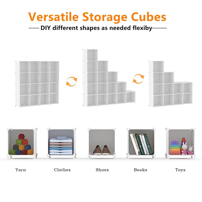 AWTATOS Cube Storage Organizer, 16 Cube Closet Organizer, Stackable Storage