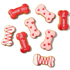 Thoughtfully Pets, Puppy Love Gourmet Dog Cookie Gift Set, Ginger Flavored Crunchy Dog Treats in Bone Shapes, Set of 8