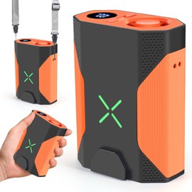 Fotgear Mini Portable Waist Fan - 1-100 Speeds 36000RPM Strong Airflow, 4500mAh Battery Powered, Max 16H Cooling, Mini Waist/Neck/Handheld Fan for Outdoor Jobsite Camping Travel (Orange)