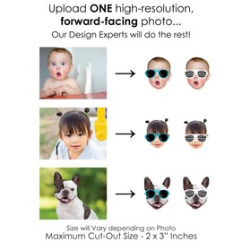 Big Dot of Happiness Custom Photo Two Cool - Boy - Blue 2nd Birthday Party Fun Face Paper Straw Decor - Set of 24