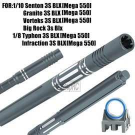 hopsupRC RC Upgrades Part for 1/10 Big Rock 3s Blx.Senton/Granite 3S BLX(Mega 550),1/8 Typhon 3S BLX&Mega 550.Aluminium Center Slider Driveshafts Center Drive Shaft CVD,Titanium
