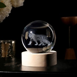 AWARDSEN Tigers Crystal Ball Tiger Crystal Gifts for Women Glass Animals Ornaments Paperweights Tiger Ornament Tiger Gifts for Women