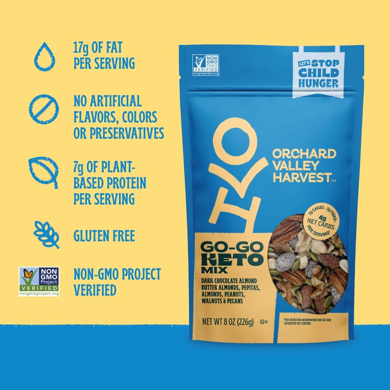 Orchard Valley Harvest Go-Go Keto Mix, 14 Pack (1.85 oz),
