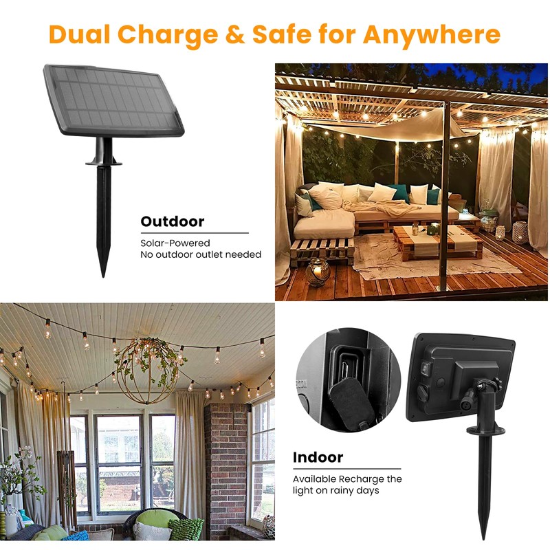 Bdrofn 100FT Solar String Lights Outdoor Waterproof, Solar Patio Lights