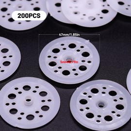 WYYFXY® Pack of 200 Insulation Plates 46 mm Washers Plastic Washers Insulation Disc Polypropylene Plastic Discs for Attaching and Supporting Foam Insulation Panels