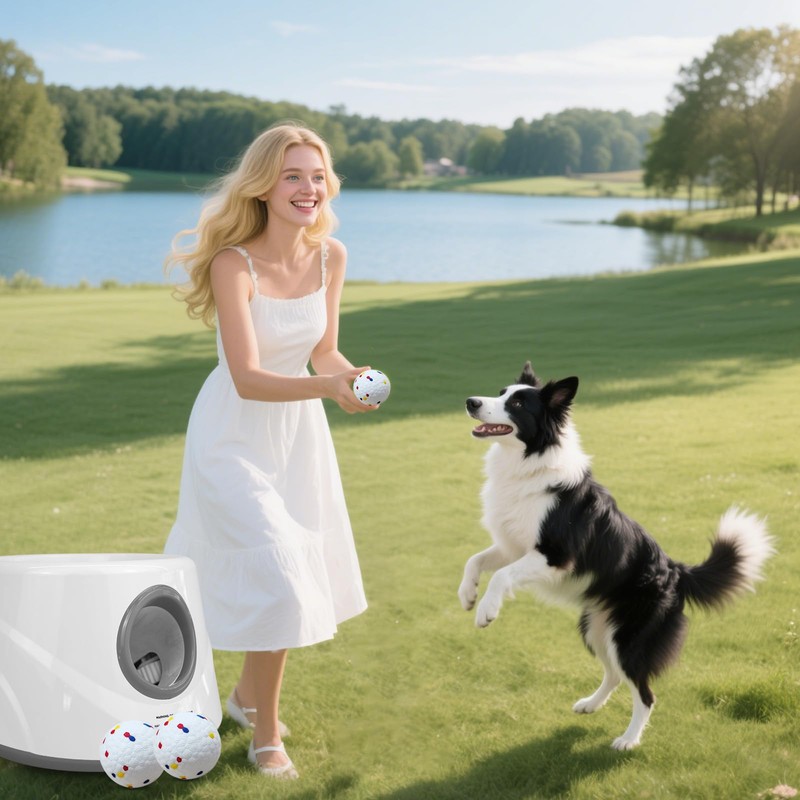 ZAPELL Automatic Ball Launcher for Dogs with 6 ETPU Balls,