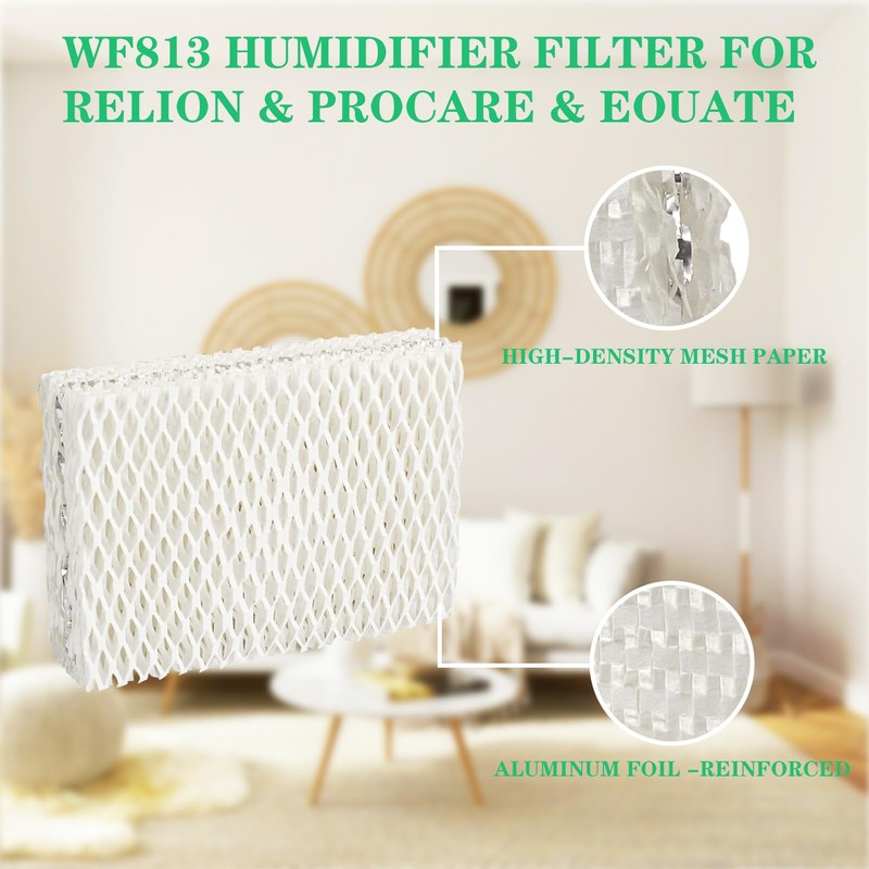 kakofaci 6 Pack WF813 Humidifier Filters Replacement Compatible with Equate