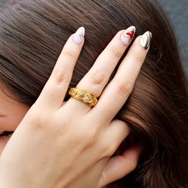 Clepsidra® Anillo de mujer gitana, acero inoxidable. Accesorios para mujer giratorios, ayuda con el estrés. Joyeria mujer anti ansiedad. Regalos para mujer ideal para tu mama, amiga o novia. Jewelry