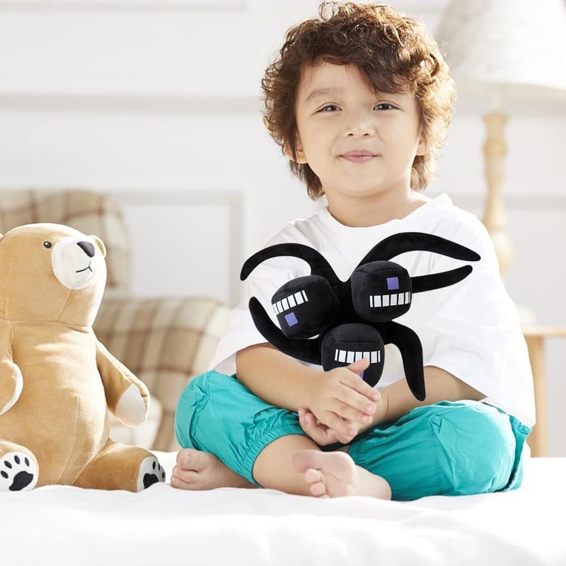 Plush Toy, 12 ich Black Plush Figure, Kawaii Cuddly Toy,