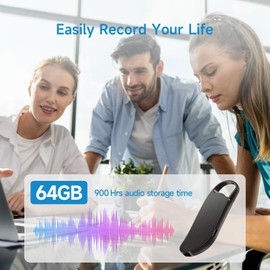 Digital Voice Recorder, 64GB Voice Activated Recorder with Noise Reduction for Work, Lectures, Meetings, Interviews