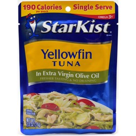 Starkist Yellowfin Tuna in Extra Virgin Olive Oil, Single Serve 2.6-Ounce Pouch (Pack of 8)