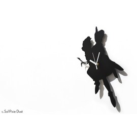 Peter Pan & Wendy Flying - Silhouette Wall Clock - Pixie Dust - Peter Pan Fairy - Neverland - Nursery Room Decoration - Kids Room Decor