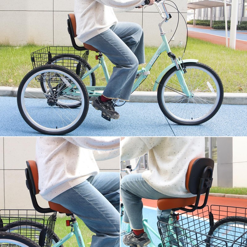 GRELiving Bicycle Saddle with Adjustable Backrest, Oversized Wide Bicycle Seat,