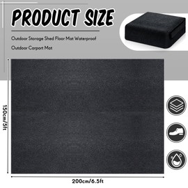 Tinideya 6.5 x 4.9 ft Outdoor Storage Shed Floor Mat Camping Tent Carpet Mat Waterproof Storage Shed Mat Non Slip Outdoor Flooring Washable for Outdoor Camping Lawn Supplies, Storage Shed Not Included