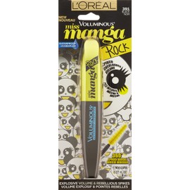L'Oreal Paris Cosmetics Voluminous Miss Manga Rock Waterproof Mascara, 391 Black, 0.27 Fluid Ounce