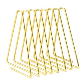 FEIQIAO Adjustable Telescopic Triangle Record Shelf Bookshelf, Wire Folder Organizer Sorter, Decorative Desktop Book Organizer Magazine Rack (Gold, 7 Grid)