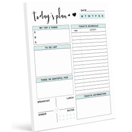 Inkdotpot Daily Planner With Hourly Schedule w / 50 Undated Sheets, Productivity Tracker Tear Off Pad- Personal Planner- Priority Task- Daily Goal- To-Do List- Vibrant Calendar- Organizer Scheduler