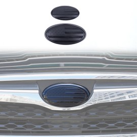 Front Rear Logo Emblems Trim Ring Cover Compatible with Subaru Forester 2022-2024 Car Logo Ring Cover Trim，Front Grille Rear Trunk Emblem Surrounding Ring Decoration (2022-2024)