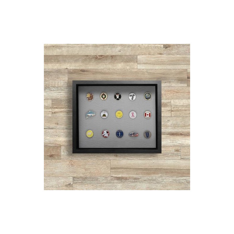 Golf Ball Marker Shadowbox Display | Holds Flat or Pegged