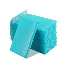 Yomuse 50pcs Padded Envelopes, 120mm x 210mm (4.7x8.3 Inch) Poly Bubble Mailers Self Seal, Waterproof Postal Bags for Mailing/Packaging (Teal)