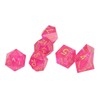 7PCS Polyhedral Dice Clear Numbers Pointed Edges Resin Dice Set
