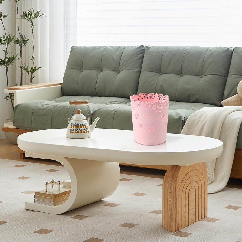 Mini Wastebasket 1.8 Gallons Small Pink Trash can Room Decor