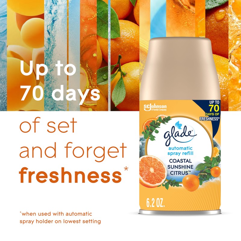 Glade Automatic Spray Refill, Coastal Sunshine Citrus, Scented Air Freshener
