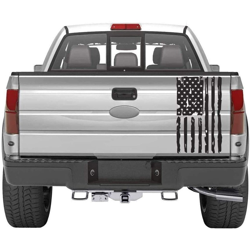 Vertical Distressed American Flag Tailgate Decal-one Size fits Most (Satin
