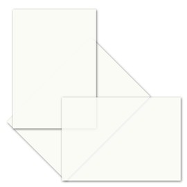 Gustav Neuser 50 x Unfolded Simple Insert Paper for B6 Cards - Transparent White - 11.8 x 17.8 cm - High-Quality Transparent Paper without Fold