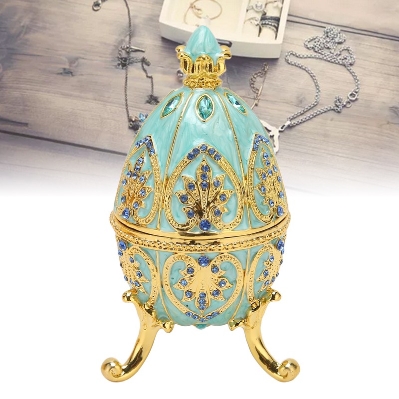 Egg Trinket Box Enamelled Jewelry Box Zinc Alloy Exquisite Jewelry