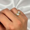 VENUS Anillos Compromiso Promesa Baño Oro 18k Ajustables, Mujer, Pareja,